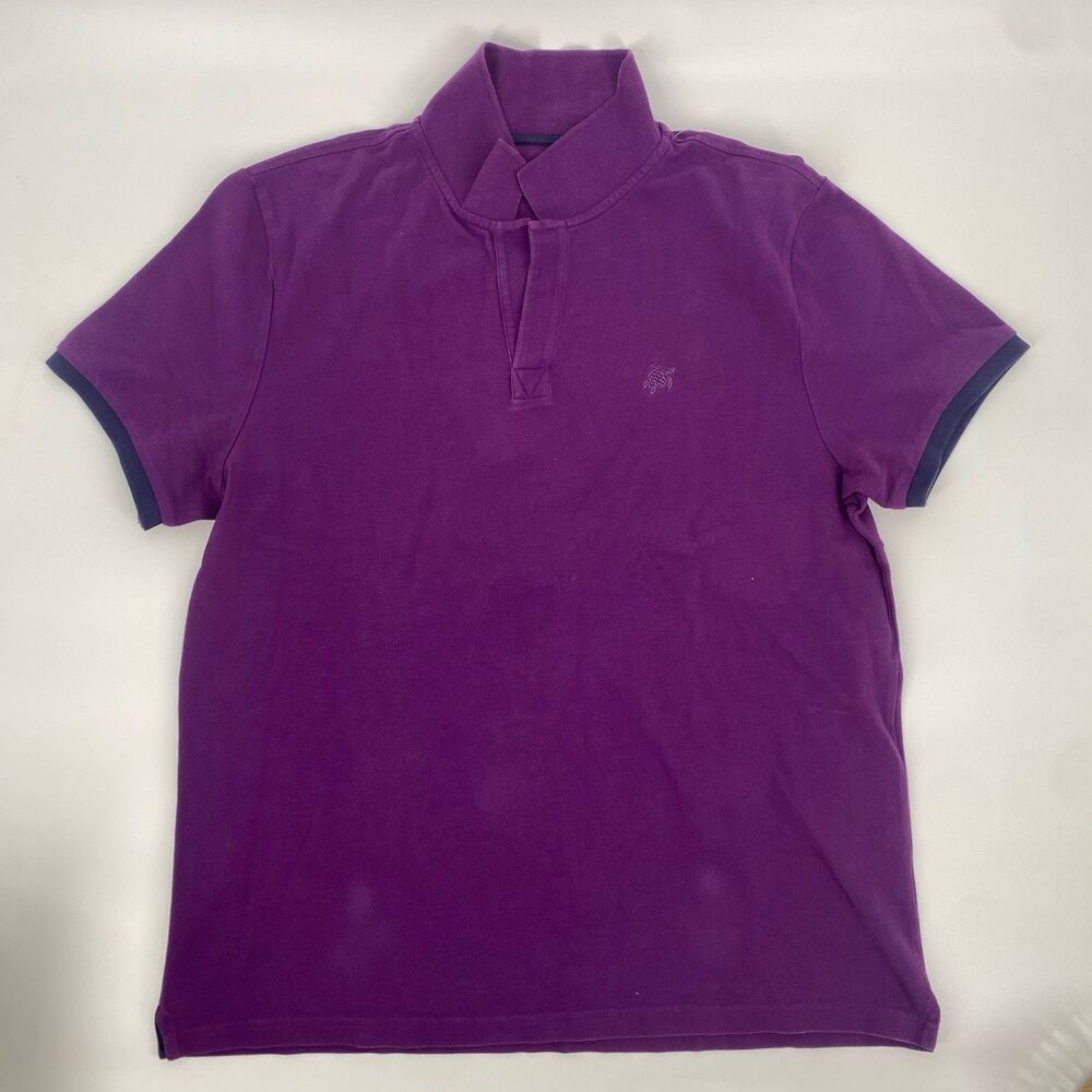 Vilebrequin Polo Shirt Mens Large Purple Turtle Casual Lightweight Preppy Lux
